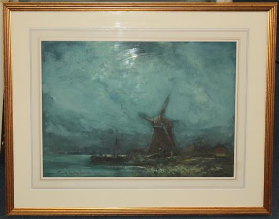 Frank Spenlove Spenlove (1868-1933) Nocturne - a Dutch study, 14.5 x 20.5in.